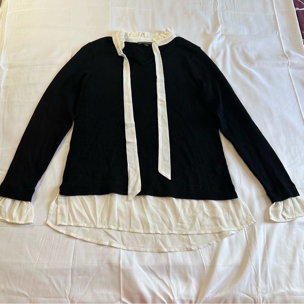 Adrianna Papell Long-Sleeve/color black & White/size s